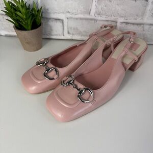 Dolce Vita Pink Slingback Loafers with Silver Accents